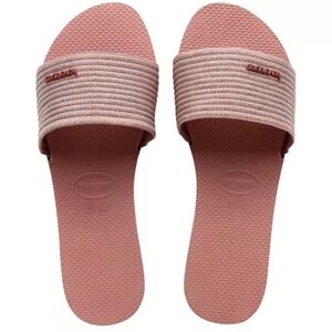 NWOT Havaianas You Malta Metallic Sandals In Crocus Pink Size 9/10